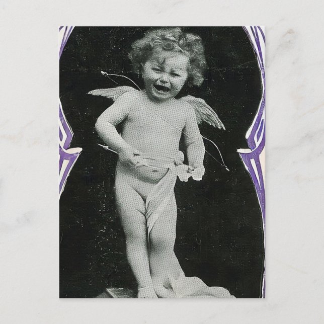 Postal Sad Cherub Angel Print (Anverso)