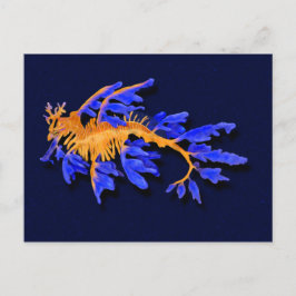 Postal Sadragón dorado y azul ilustrado