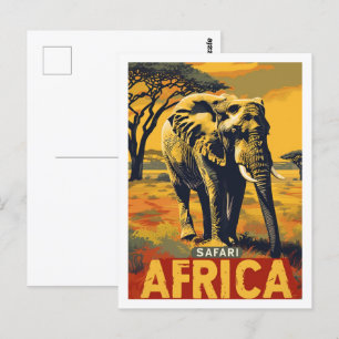 Postal Safari Africa Vintage Famoso lugar de viaje