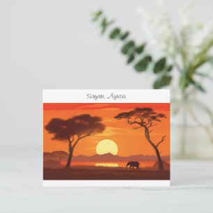 Postal Safari africano vintage
