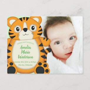 Postal Safari de Baby Shower del tigre