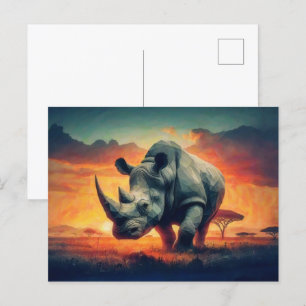 Postal Safari de Rhino Sunset