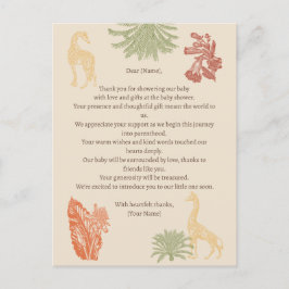Postal Safari Giraffe & Palm deja Baby Shower