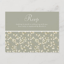 Postal Sage Green Gold Greenerenery Wedding Rsvp Postcard