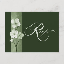 Postal Sage Green Hand Drawn Floral Botanical RSVP