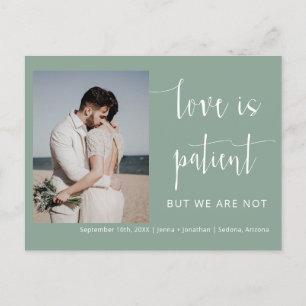 Postal Sage Green Modern Minimal Script Elopement