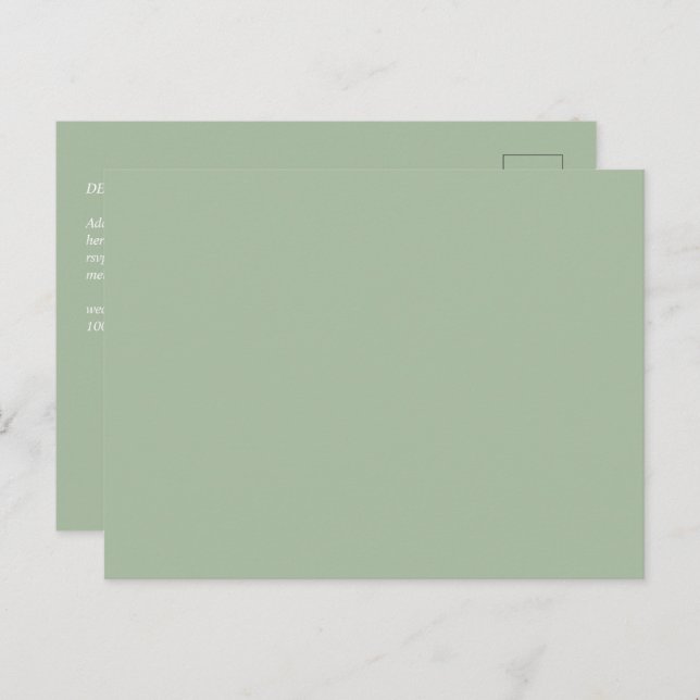Postal Sage Green Personalizado Branded (Anverso / Reverso)