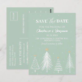 Postal Sage Green Winter Navidades salvan al Boda de cita