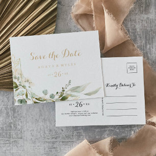 Postal Sage Greenery Eucalyptus Horizontal Save the Date