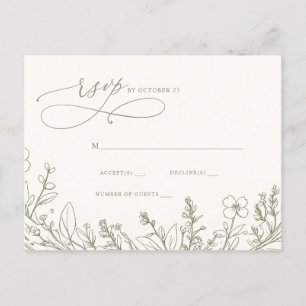 Postal Sage Wildflowers Woodland Garden Floral RSVP