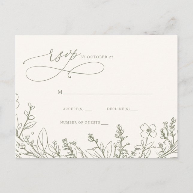 Postal Sage Wildflowers Woodland Garden Floral RSVP (Anverso)