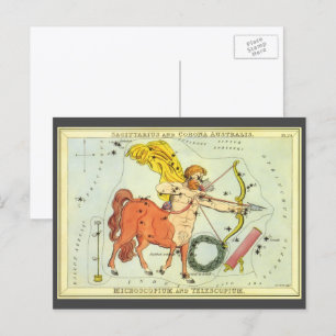 Postal Sagitario, Constelación Vintage Urania's Mirror