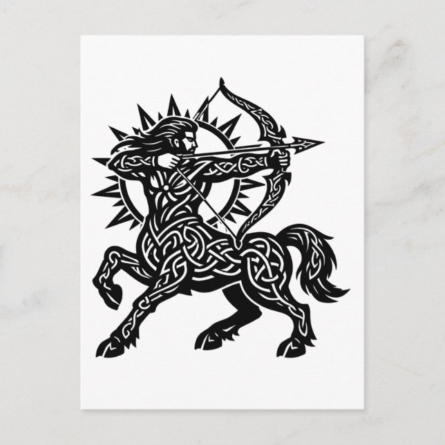 Postal Sagitario — El Arquero por BurnsInHell (Anverso)