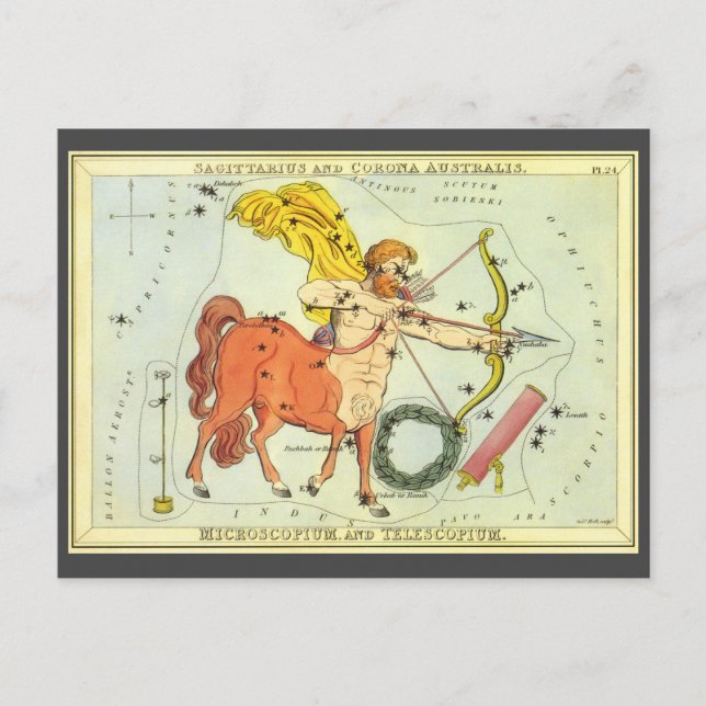 Postal Sagittarius, el espejo de la constelación vintage  (Anverso)