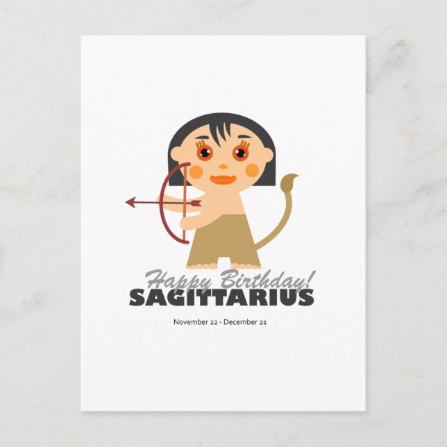 Postal Sagittarius Zodiac para los niños (Anverso)