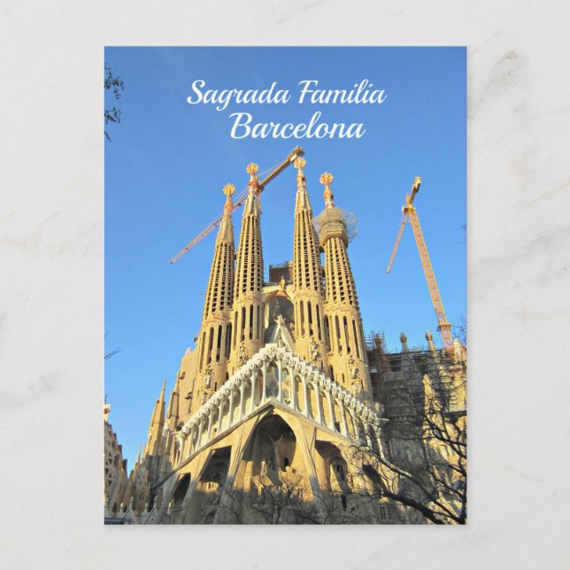 Postal Sagrada Familia, Barcelona, España (Anverso)