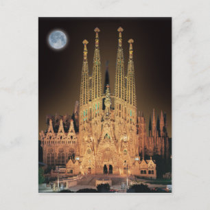 POSTAL SAGRADA FAMILIA BASÍLICA EN BARCELONA, ESPAÑA.