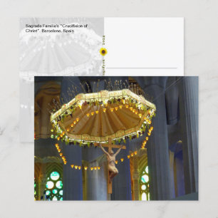 Postal Sagrada Familia Crucifix, Barcelona, España -