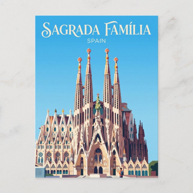 Postal Sagrada Família España (Anverso)