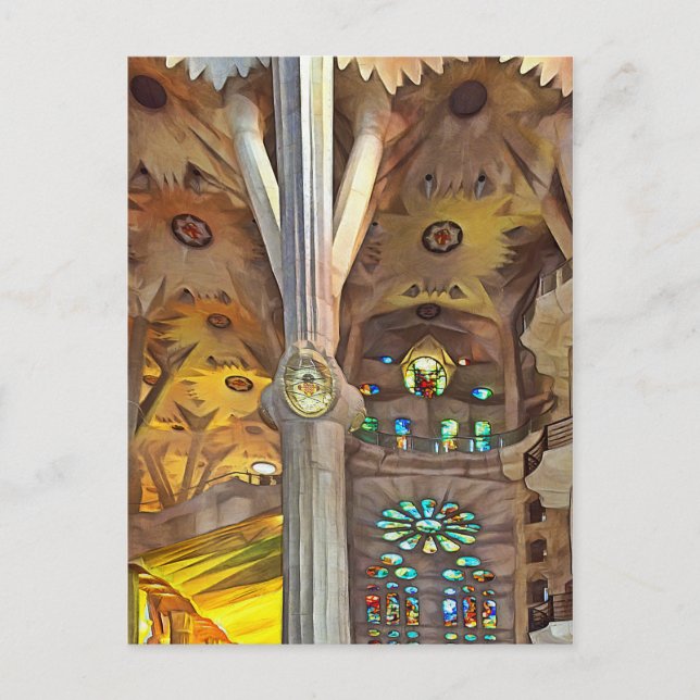 Postal Sagrada Familia. Interior. Vista 11. (Anverso)