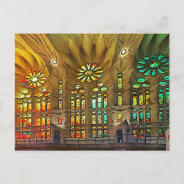 Postal Sagrada Familia. Interior. Vista 19.