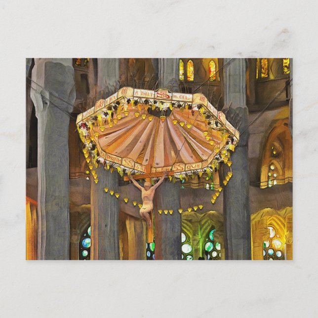 Postal Sagrada Familia. Interior. Vista 4. (Anverso)