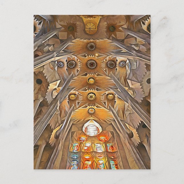 Postal Sagrada Familia. Interior. Vista 7. (Anverso)