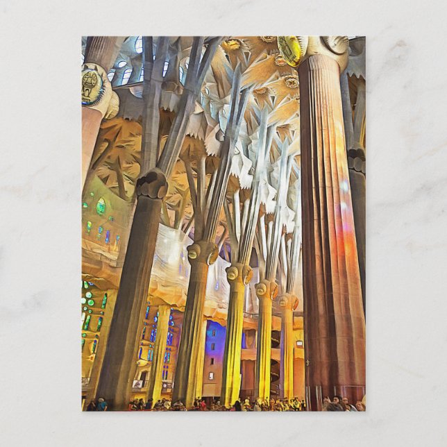 Postal Sagrada Familia. Interior. Vista 9. (Anverso)