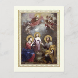 Postal Sagrada Familia Jesús María José Religioso Vintage
