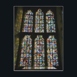 Postal Sagrada Familia Vidrio Manchado en Barcelona<br><div class="desc">Vista de las vidrieras de la Sagrada Familia en Barcelona. La Basílica es una gran iglesia católica romana en Barcelona,  España,  diseñada por el arquitecto catalán Antoni Gaudí.</div>