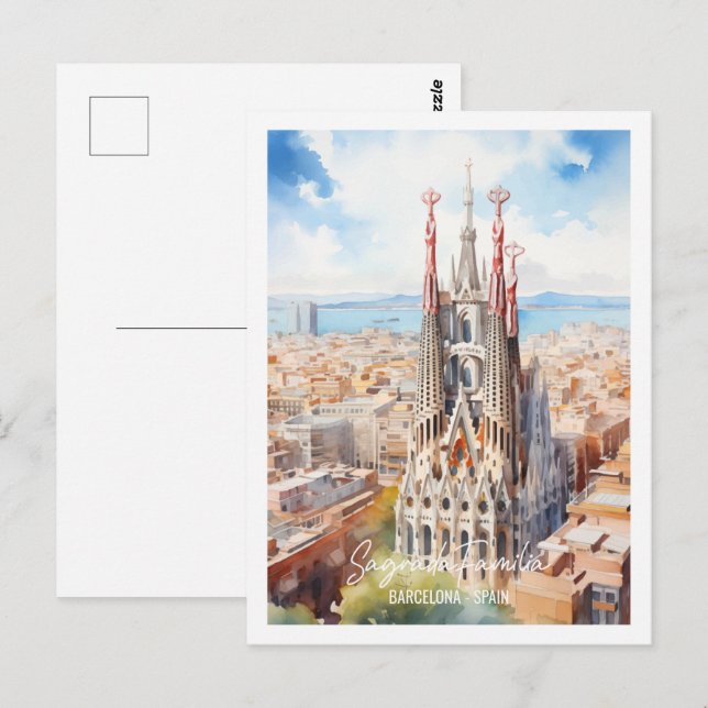 Postal Sagrade Familia Barcelona Famoso Travel Place (Anverso / Reverso)