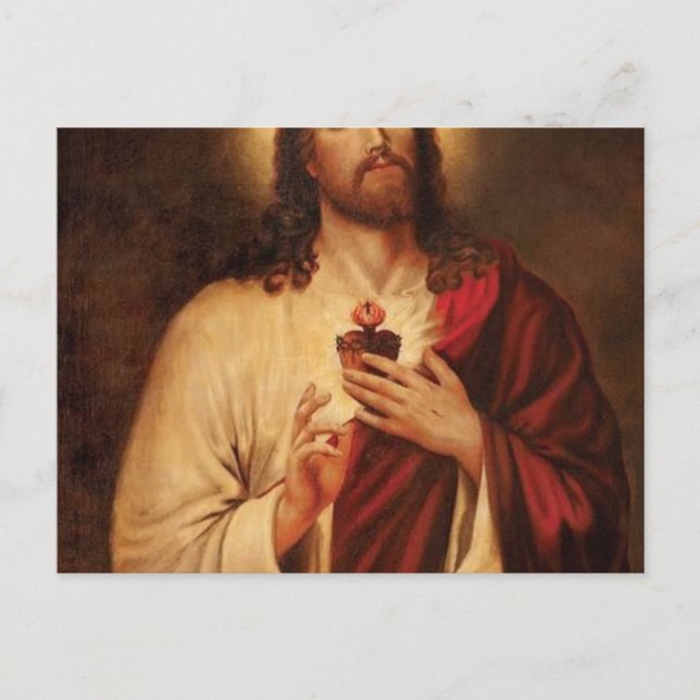 Postal Sagrado Corazón De Jesús (Anverso)