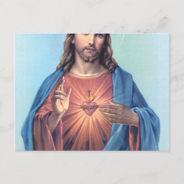Postal Sagrado Corazón De Jesús (Anverso)