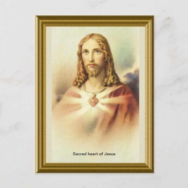 Postal Sagrado corazón de Jesús (Anverso)
