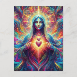 Postal Sagrado corazón de María