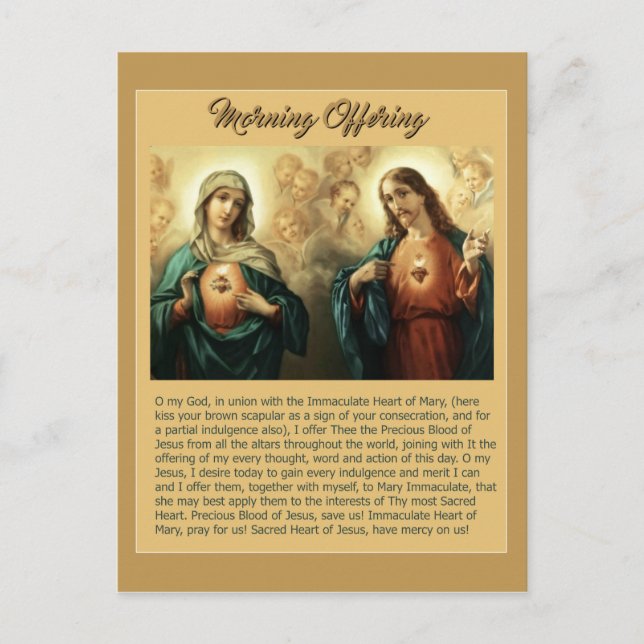 Postal Sagrado Jesús Inmaculado Corazón María Angels Cher (Anverso)