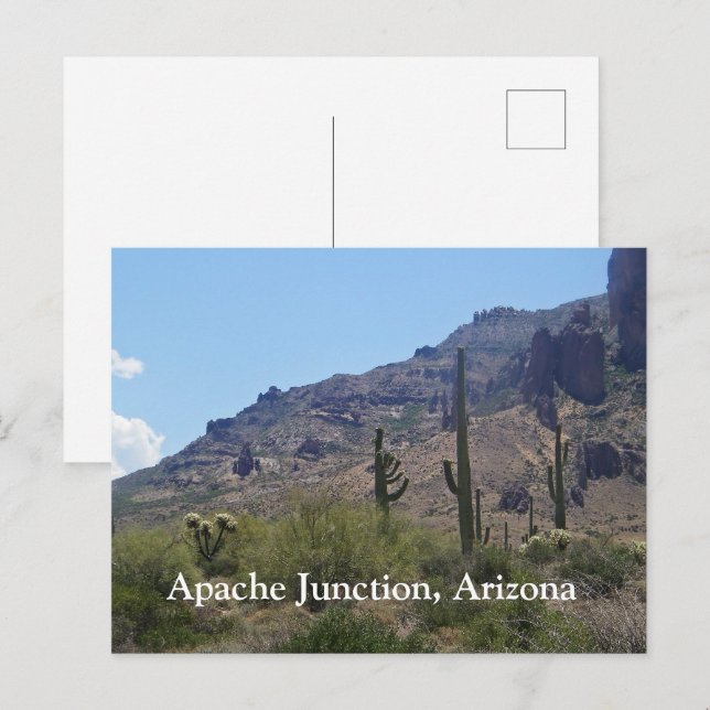 Postal Saguaros y montañas (Anverso / Reverso)