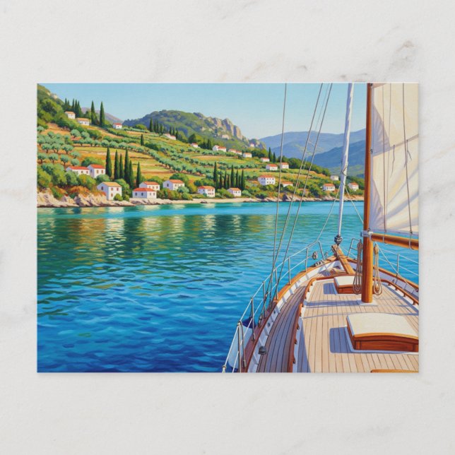 Postal Saiboat en Corfú Grecia Viajes (Anverso)