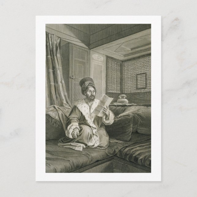 Postal Said Mustapha Pasha herido en la batalla de Abouk (Anverso)