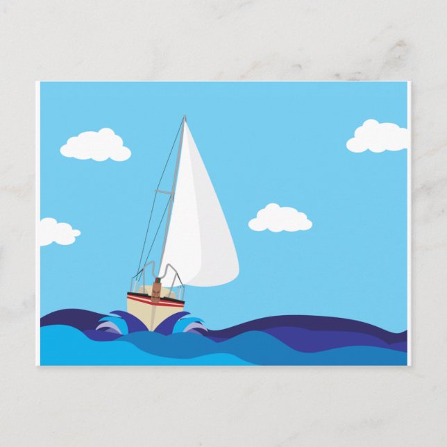 Postal Sail Boat Postcard (Anverso)