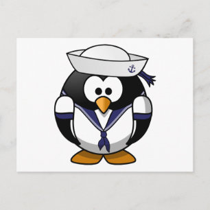 Postal Sailor Penguin Cute Personalizado