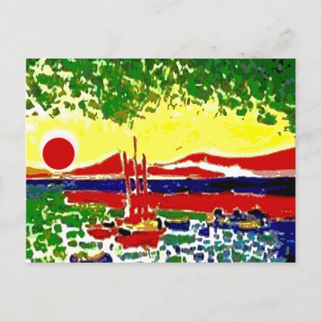 Postal Sails and Beach Sunset (Anverso)