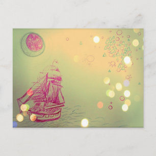 Postal Sailship debajo de los cielos circulares
