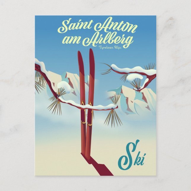 Postal Saint Anton am Arlberg, Alpes tiroleses, Austria S (Anverso)