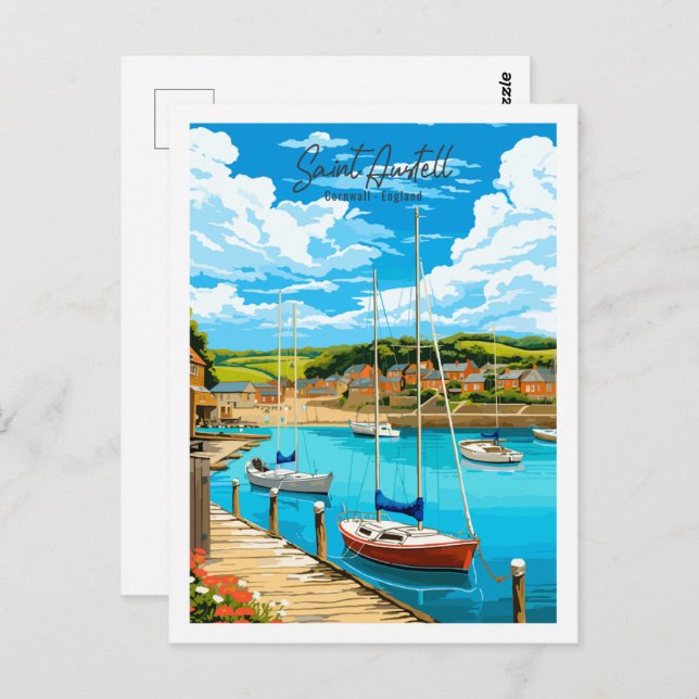 Postal Saint Austell Cornwall Inglaterra Viajes de época (Anverso / Reverso)