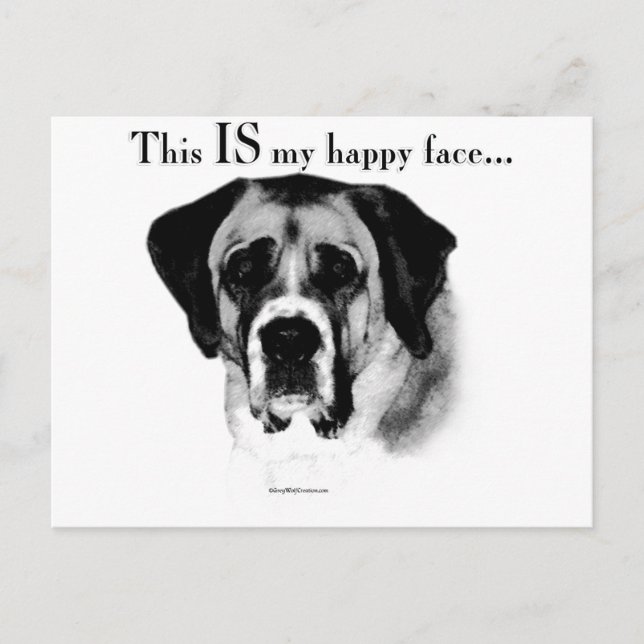 Postal Saint Bernard Happy Face (Anverso)