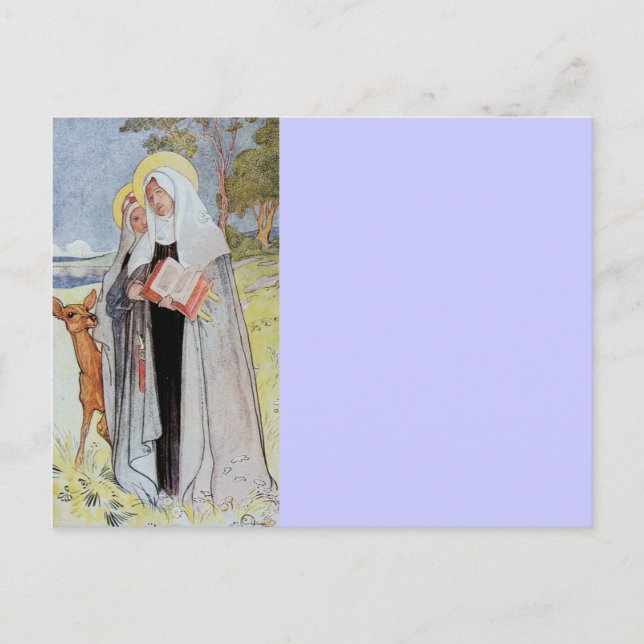 Postal Saint Bridget y Deer (Anverso)