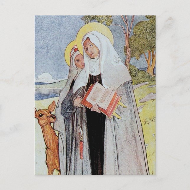 Postal Saint Bridget y Deer (Anverso)