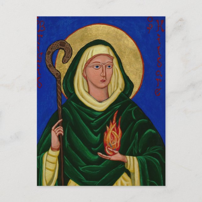 Postal Saint Brigid con fuego sagrado (Anverso)