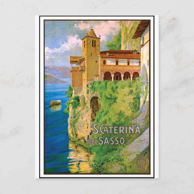 Postal Saint Caterina Del Sasso, Monasterio de Italia (Anverso)